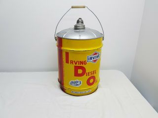 Vintage 1960’s Irving Diesel Oil 5 Imperial Gallon Can 2
