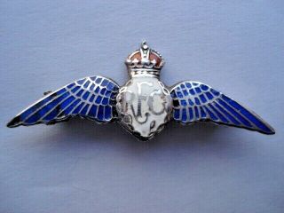 Cww1 Vintage R.  F.  C.  (royal Flying Corps) Silver&enamel Sweethearts Pin Brooch