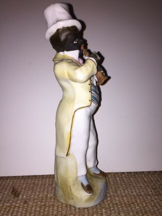 Vintage Black Americana Bisque Figure Of A Black Man Playing A Clarinet. 3