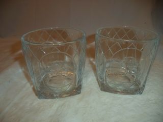 Set Of 2 Vintage Crown Royal Bar Glasses - Embossed Logo - Near