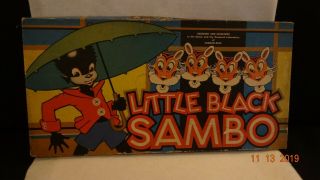 Little Black Sambo Pictorial Game Board Illustrating The Adventures Of Lbs - 1943
