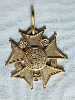 Peru Medicine Badge Medal National Academy 1854 1954 University Pendant 22 Grs