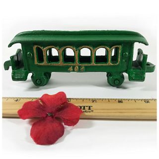 Toy Cast Iron Passenger Railroad Car Train 403 Gold Numbers Vintage Rr Antique