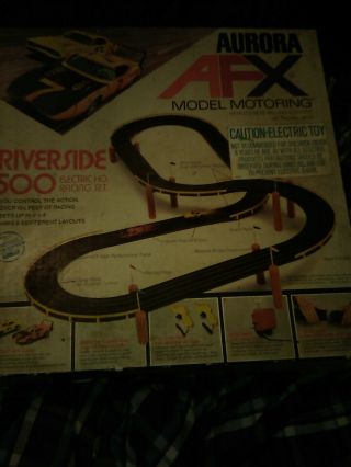 Vintage Aurora Afx Riverside 500 Ho Scale Racing Set,  No Cars,  Complete,