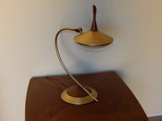 Vintage Mid Century Danish Modern Walnut Desk Or Table Lamp