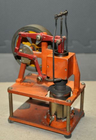 Vintage Model Vertical Stirling Hot Air Engine - Cast Metal Many Moving Parts