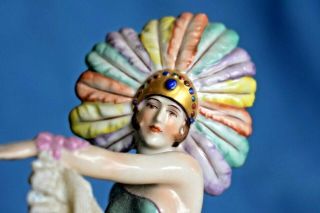 Antique Muller Volkstedt Dresden Lace Art Deco Flapper Dancer Half Doll Related