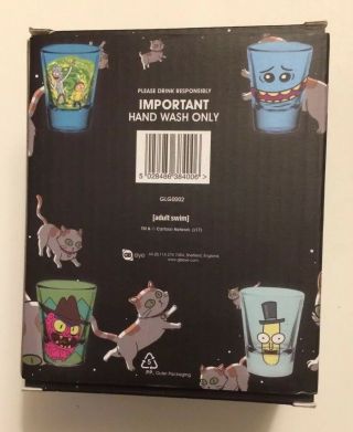 Rick And Morty Premium Coloured Shot Glasses Series Of 4 New/Sealed 2
