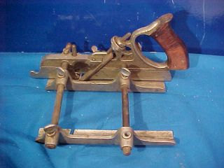 Early 20thc STANLEY No 45 Wood COMBINATION Plow PLANE w Attachments 3
