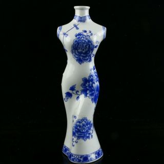 Old China Porcelain Hand - Painted Cheongsam Vase Mp30