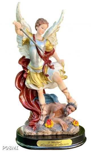 8 Inch Statue Of Saint Michael The Archangel San Miguel Arcangel Angel Figurine