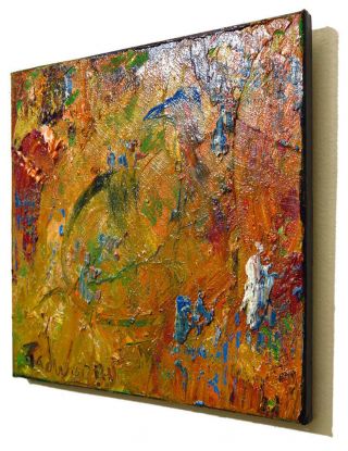 MODERN OIL PAINTING VINTAGE IMPRESSIONIST ART REALISM SIGNED ABSTRACT A 3