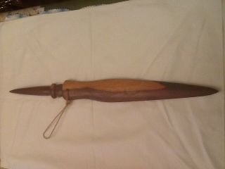 Rare Vintage Micronesian Pohnpei Hand Carved Wood Knife/ Tool