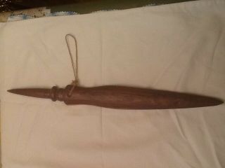 Rare vintage Micronesian Pohnpei hand carved wood knife/ tool 3