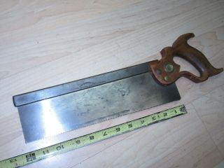 Vintage Disston & Sons 12  Back Saw 14 Tpi Good User Tool To Restore