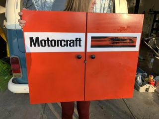 Vintage Ford Motorcraft Display Parts Metal Cabinet Sign 27 X 22 X 11