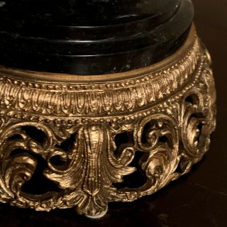 Antique French Marble Urn Ormolu Gilt Bronze Garniture Lidded Stone Vessel 2
