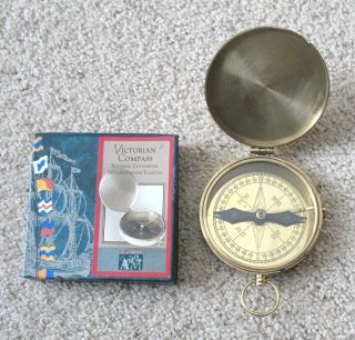 Victorian Decorative Brass Pocket Compass - By Authentic Models Inc - Co003