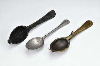 Solid Brass Spoon Mold With Spoon 18th Century