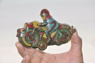 Vintage Speed King Fine Litho Print Motorcycle Tin Toy 3
