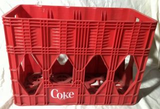 Vintage Coca - Cola Coke Plastic 2 Liter Stackable Crates.  Storage Bins