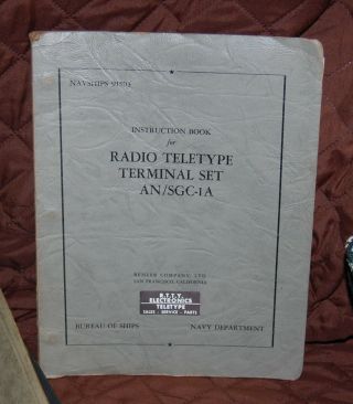 Instruction Book For Radio Teletype Terminal Set An/sgc - 1a