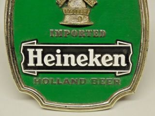 Vtg.  Heineken Imported Holland Beer Sign Windmill Stand Back Plastic 8.  5 x 9.  5 