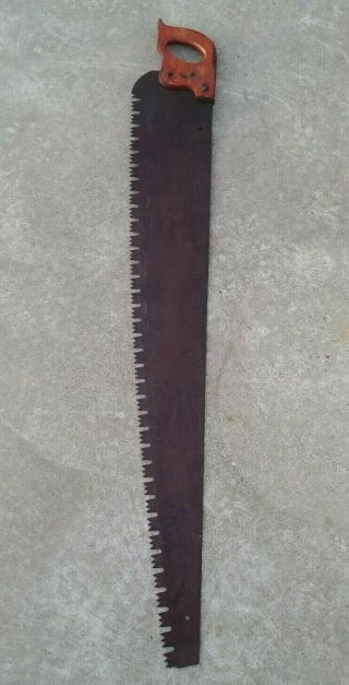 Vintage One Man Cross Cut Saw Warranted Superior 48 " Blade Great American Tooth