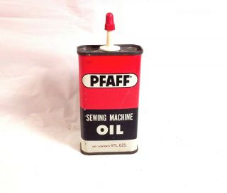 Vintage Pfaff Advertising Sign Sewing Machine Oil Handy Oiler Tin Can