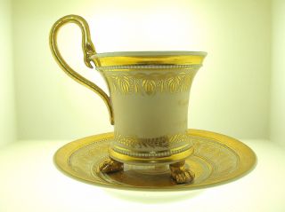 Kpm 1831 Cup & Saucer - Special Order - Very Rare - Gilded With 24k Gold - B/o