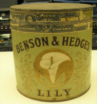 Vintage Tobacco Tin - Benson And & Hedges - Lily - Cigars - Rare