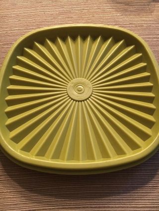 Vintage Tupperware Green 6” X 6” Replacement Lid Press And Seal 841 - 5 Servalier