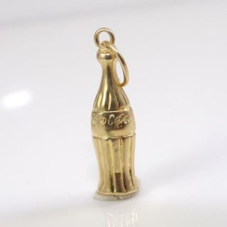 Vintage 14k Yellow Gold 3d Coca Cola Coke Soda Bottle Pendant Lfa2