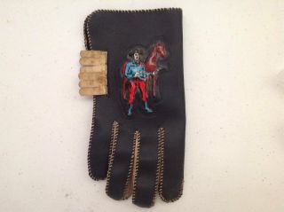 Vintage Roy Rogers & Trigger Kids Western Leather Glove Right Hand With Fringe