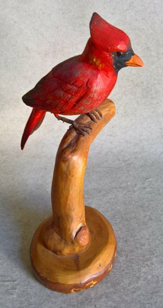 Vintage Hand Carved Wood Figure By John David Epp – Cardinal,  Canada (dave Epp)