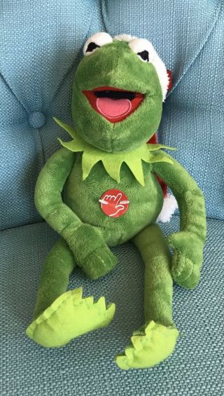Holiday Christmas Kermit The Frog Singing Plush Doll Muppet Disney 12” Dan Dee