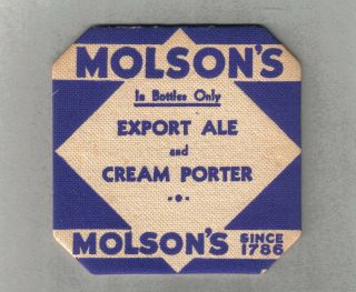 Beer Coaster - Canada - Molson Export Ale / Cream Porter - Montreal,  Quebec