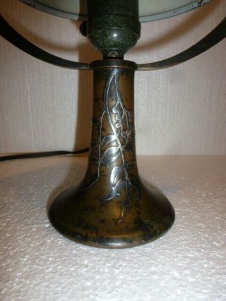 Heintz Bronze Silver Overlay Arts & Crafts Table Lamp 2