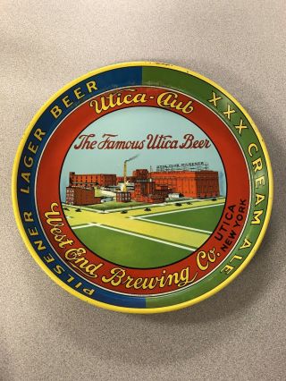 Vintage Beer Tray / Utica Club / West End Brewing Co / Pilsener Lager / York