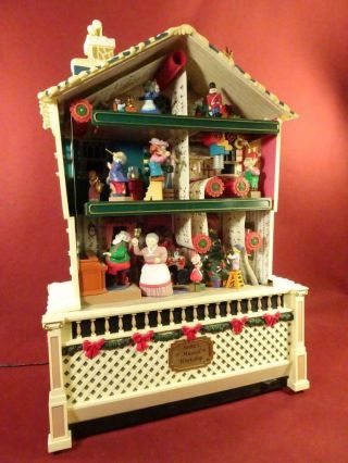 Vintage Musical Santa Claus Workshop By Mr Christmas Lighted & Animated