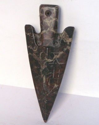 4.  3 " Hongshan Culture Hand - Carved Arrowhead Carving Meteorite Pendant