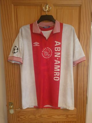 Vintage Ajax Football Shirt Litmanen Champions League Large