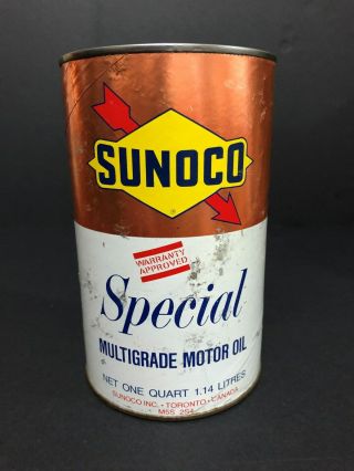 Rare Sunoco Special Imperial Quart Oil Tin Can Sign Canada Advertising