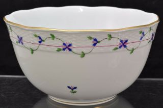 Vintage Herend Porcelain Blue Garland Serving Bowl
