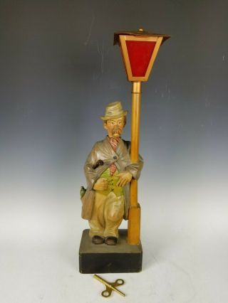 Rare Wind Up German Black Forest Karl Griesbaum Whistler Automated Lamp