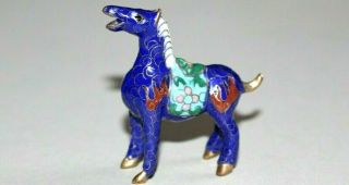 Vintage Oriental Chinese Miniature Cloisonne Horse.  Enamel.