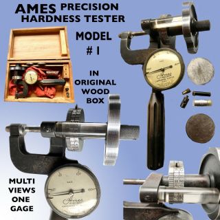 Ames Precision Hardness Tester Hand Held Indicator With Dial & In Case