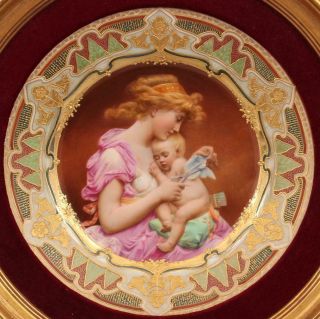 Antique Royal Vienna Porcelain Painting Plate,  Venus Clipping Cupids Wings,  Nr