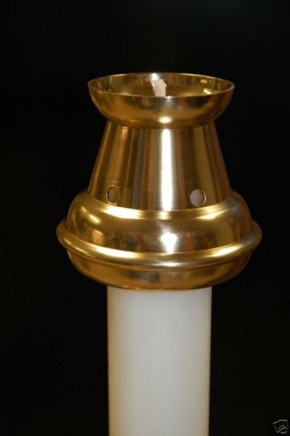 Set Of 2 Solid Brass Bove Candle Followers To Fit 1 1/2 " (chalice Co. )