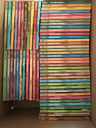 100 Vintage Harlequin Romance Novels With Red Page Edges